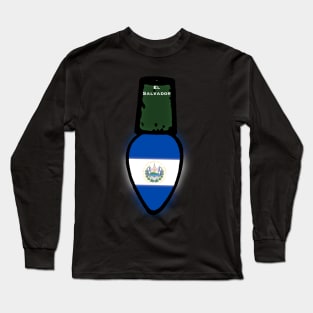 El Salvador Flag Christmas Light Long Sleeve T-Shirt